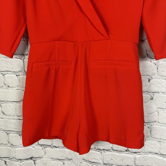 NWT Ted Baker Mertica Romper Shorts Women 0 US Size 0-2 Coral Red 3/4 Sleeves - Picture 9 of 11